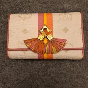 MCM White and Pink Wallet EUC